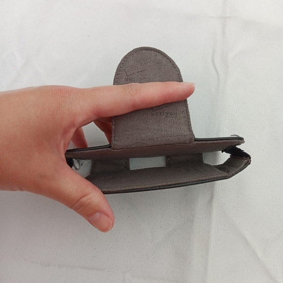 VTG Black Leather Cell Phone Case Cover Pouch Holster Swivel Belt Clip VERIZON - Picture 4 of 11